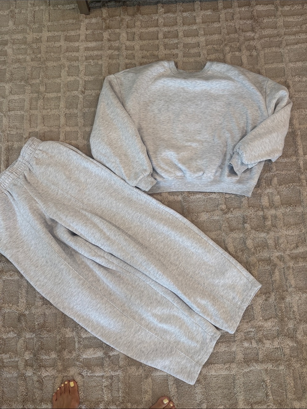 Zara Light Gray Track Pants & Sweatshirt Set